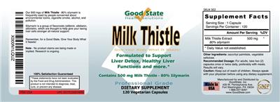 Photo of the Good State Milk Thistle 500 mg label