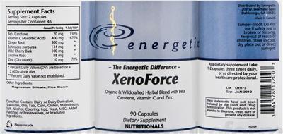 Photo of the Energetix XenoForce label