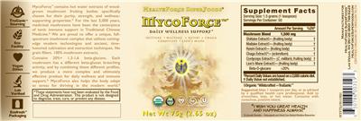 Photo of the HealthForce SuperFoods MycoForce label