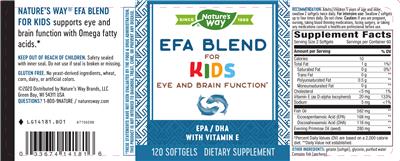 Photo of the Nature's Way EFA Blend For Kids label