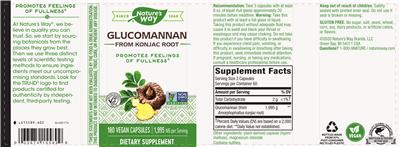 Photo of the Nature's Way Glucomannan 1,995 mg label