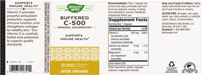 Photo of the Nature's Way Buffered C-500 label