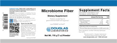 Photo of the Douglas Laboratories Microbiome Fiber label