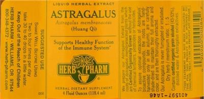 Photo of the Herb Pharm Astragalus label