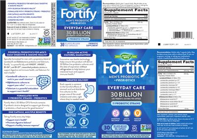 Photo of the Nature's Way Fortify Men's Probiotic 30 Billion label
