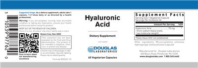 Photo of the Douglas Laboratories Hyaluronic Acid label
