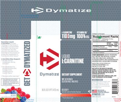 Photo of the Dymatize Liquid L-Carnitine Berry label