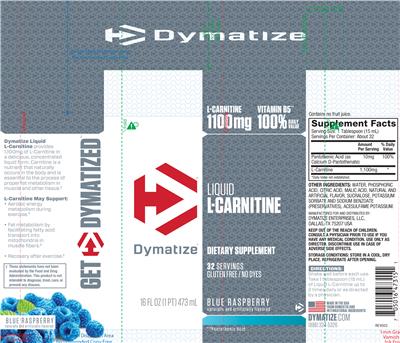 Photo of the Dymatize Liquid L-Carnitine Blue Raspberry label