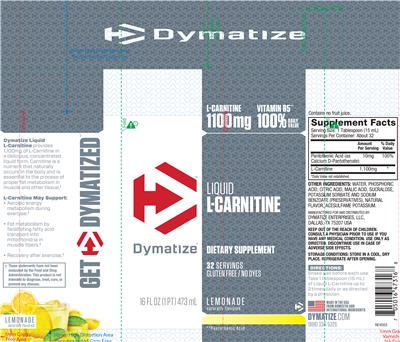 Photo of the Dymatize Liquid L-Carnitine Lemonade label