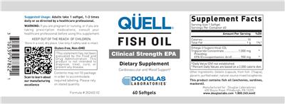 Photo of the Douglas Laboratories Quell Fish Oil label