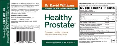 Photo of the Dr. David Williams Healthy Prostate label
