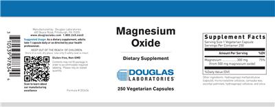 Photo of the Douglas Laboratories Magnesium Oxide label