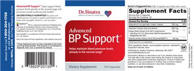 Photo of the Dr. Sinatra Advanced BP Support label