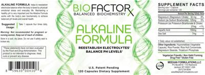 Photo of the BioFactorX Alkaline Formula label