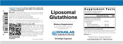 Photo of the Douglas Laboratories Liposomal Glutathione label