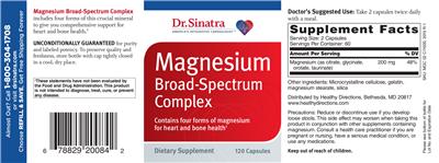 Photo of the Dr. Sinatra Magnesium Broad-Spectrum Complex label
