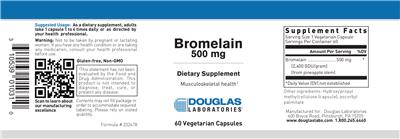 Photo of the Douglas Laboratories Bromelain 500 mg label