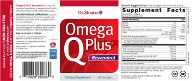 Photo of the Dr. Sinatra Omega Q Plus Resveratrol label