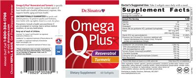 Photo of the Dr. Sinatra Omega Q Plus Resveratrol and Turmeric label