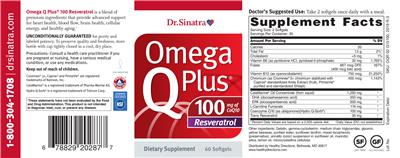 Photo of the Dr. Sinatra Omega Q Plus 100 Resveratrol label