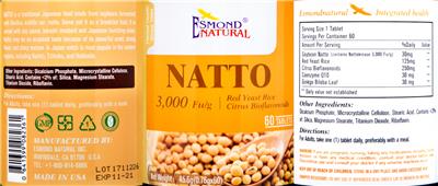 Photo of the Esmond Natural Natto 3,000 Fu/g label