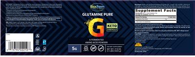 Photo of the Biochem Glutamine Pure 5 g label