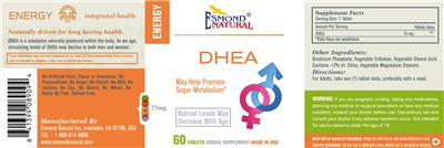 Photo of the Esmond Natural DHEA 75 mg label