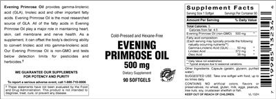 Photo of the Vitamer Laboratories Evening Primrose Oil 500 mg label
