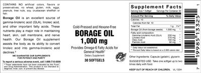 Photo of the Vitamer Laboratories Borage Oil 1,000 mg label