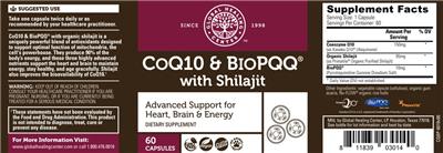 Photo of the Global Healing Center CoQ10 & BioPQQ with Shilajit label