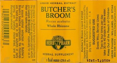 Photo of the Herb Pharm Butcher's Broom label