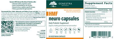 Photo of the Genestra Brands HMF Neuro Capsules label