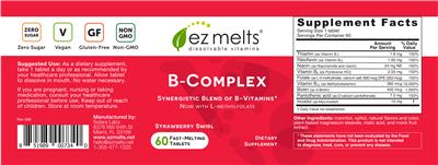 Photo of the EZ Melts B-Complex Strawberry Swirl label