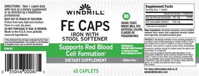 Photo of the Windmill Fe Caps label