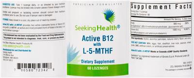 Photo of the Seeking Health Active B12 with L-5-MTHF label