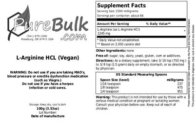 Product label image for L-Arginine-HCL (Vegan)