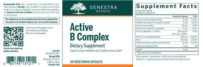 Photo of the Genestra Brands Active B Complex label