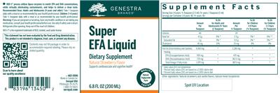 Photo of the Genestra Brands Super EFA Liquid Natural Strawberry Flavor label