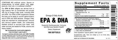 Photo of the Vitamer Laboratories EPA & DHA label