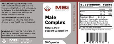 Photo of the MBi Nutraceuticals Male Complex label