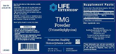 Photo of the Life Extension TMG Powder label