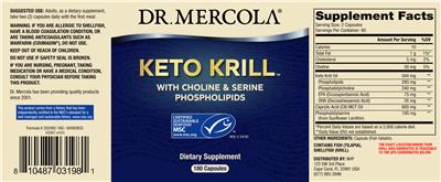 Photo of the Dr. Mercola Keto Krill label
