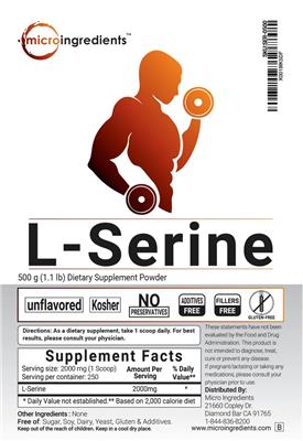 Photo of the Micro Ingredients L-Serine Unflavored label