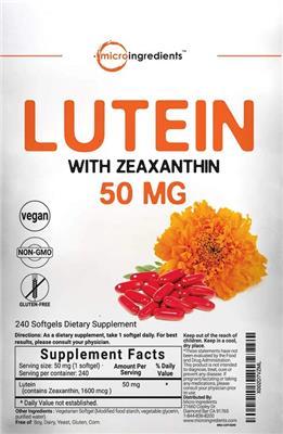 Photo of the Micro Ingredients Lutein with Zeaxanthin 50 mg label
