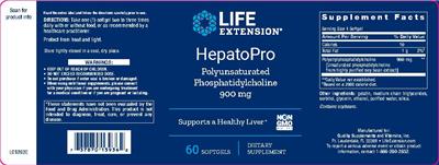 Photo of the Life Extension HepatoPro label