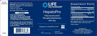 Photo of the Life Extension HepatoPro label