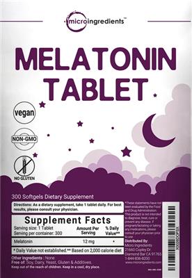 Photo of the Micro Ingredients Melatonin Tablet label