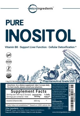 Photo of the Micro Ingredients Pure Inositol label