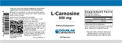 Photo of the Douglas Laboratories L-Carnosine 500 mg label