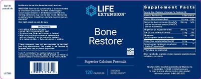 Photo of the Life Extension Bone Restore label